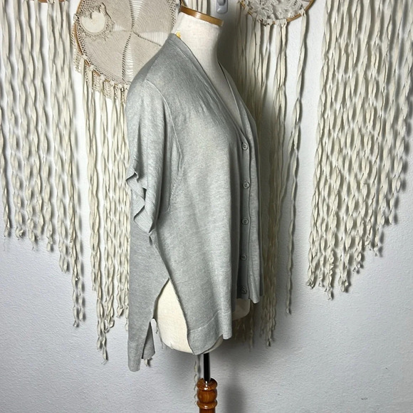 NOT SHY Soft Greay Linen Blend Short Kimono Sleeve Size XS OVERSIZED - Picture 2 of 7